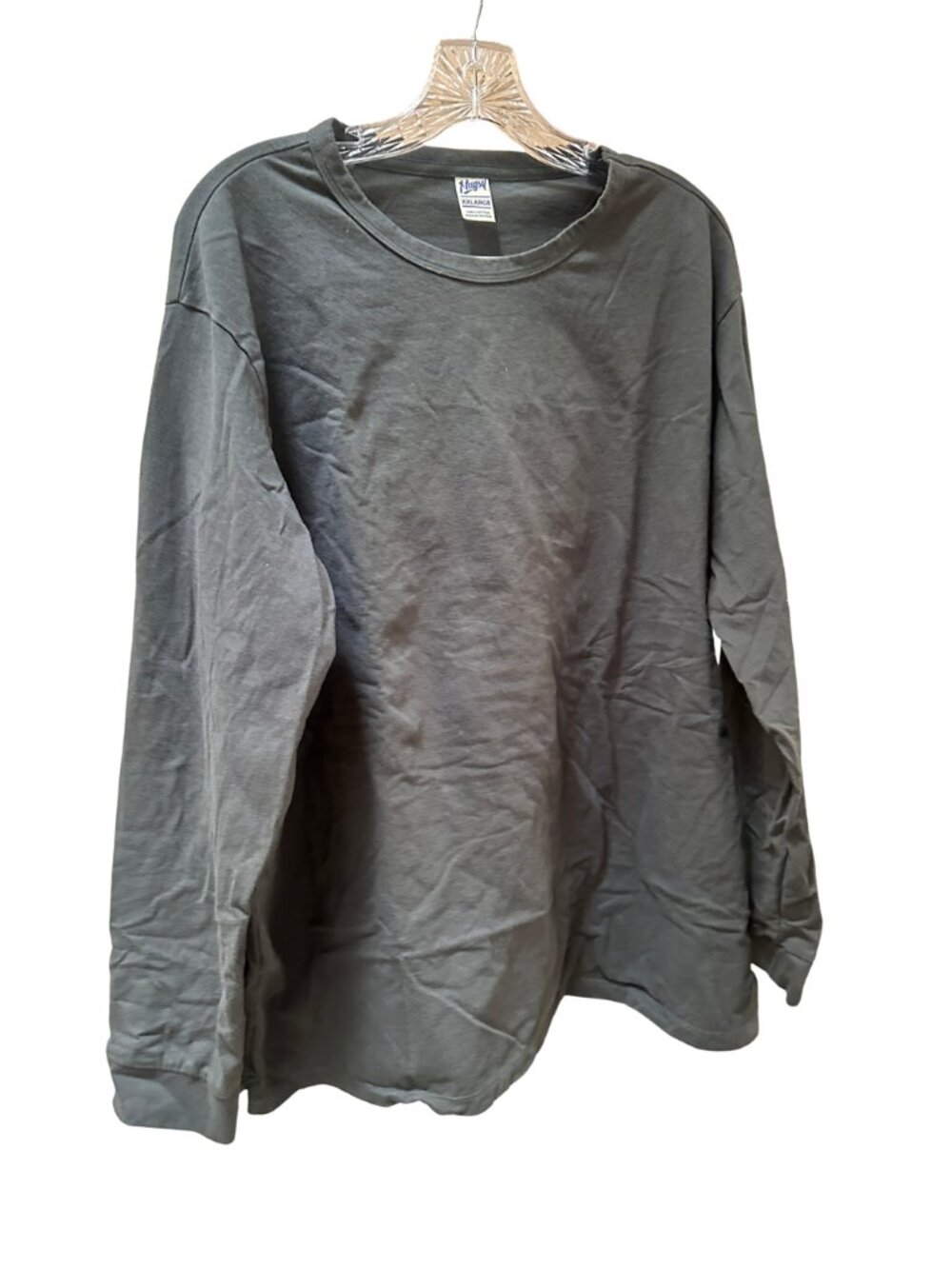Mugsy Dark Gray Long Sleeve Cotton Top - Men's XXL